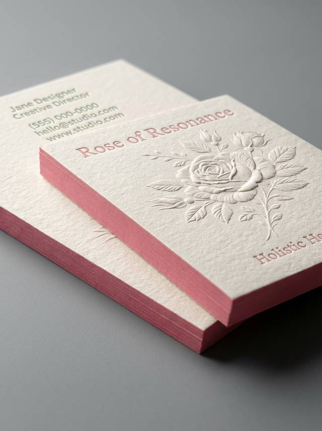 Blind Deboss on Cotton concept: Cotton 32pt · Blind Deboss · Edge Painting (Rose Blush)