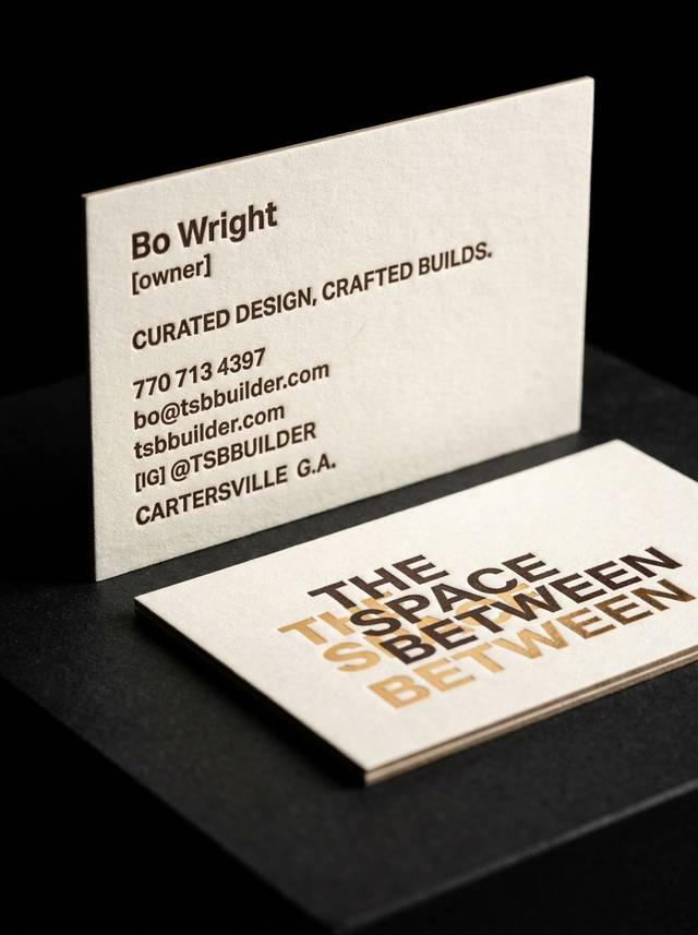 32pt Cotton concept: 32pt Cotton · Dark Brown Letterpress (Front & Back) · Gold Foil (Front & Back)