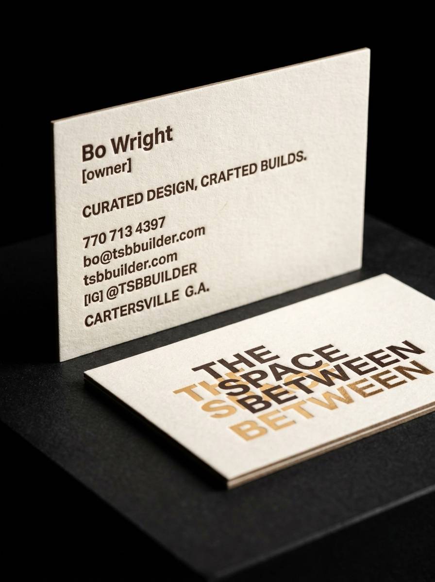 32pt Cotton concept: 32pt Cotton · Dark Brown Letterpress (Front & Back) · Gold Foil (Front & Back)