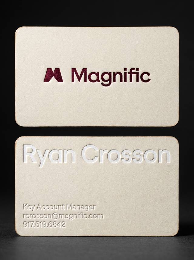 Foil + Emboss Dialogue concept: 32pt uncoated cream · hot foil emboss