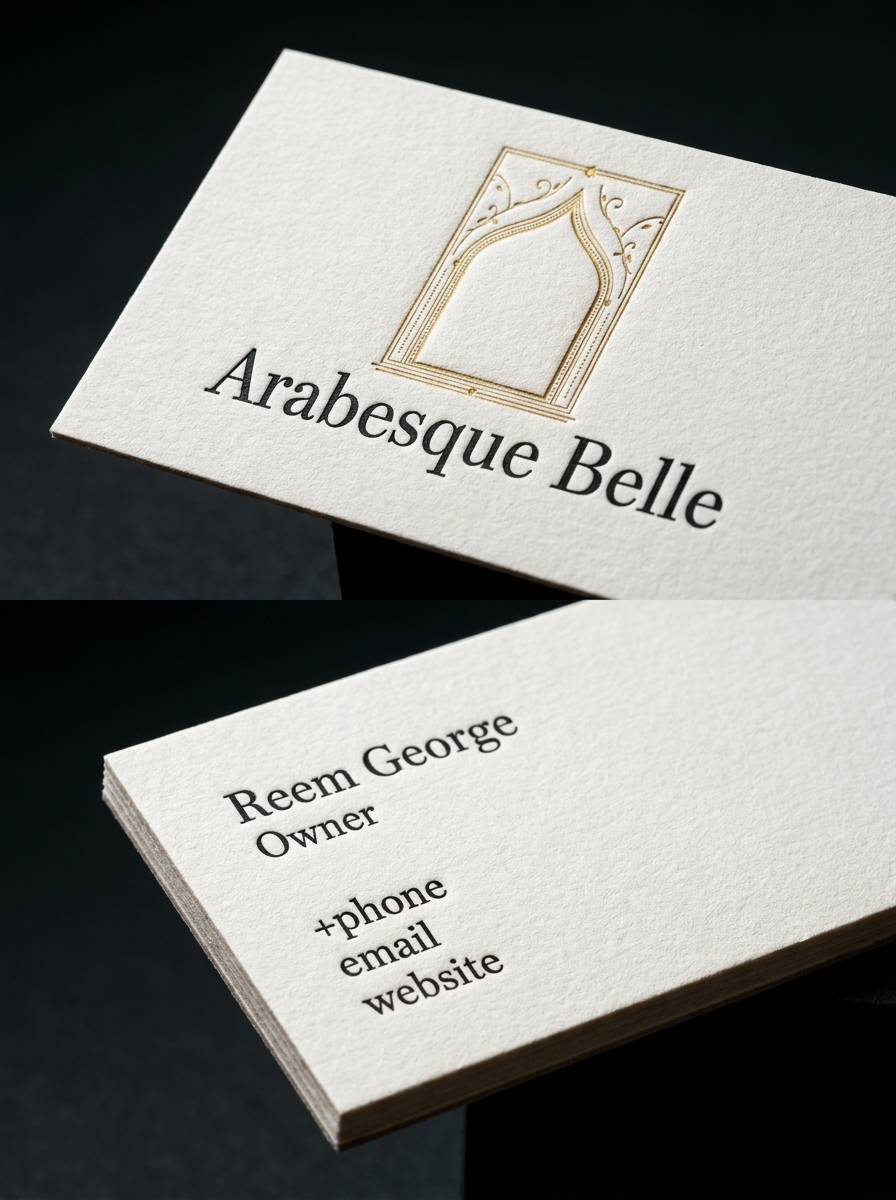 Letterpressed Restraint concept: 48pt natural cotton · deep letterpress