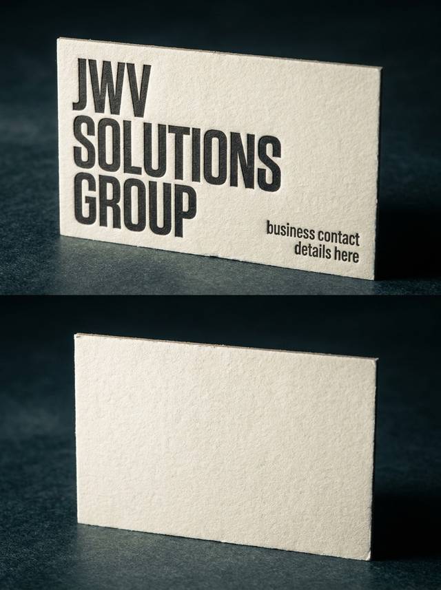The Operator's Card concept: 48pt natural cotton · deep letterpress